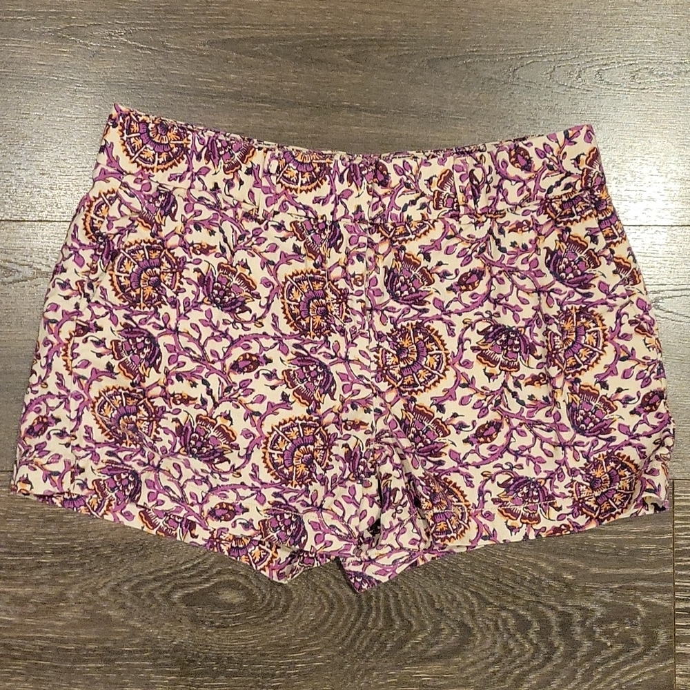 ❤ LOFT LINEN BLEND PAISLEY SHORTS, 2 (26)